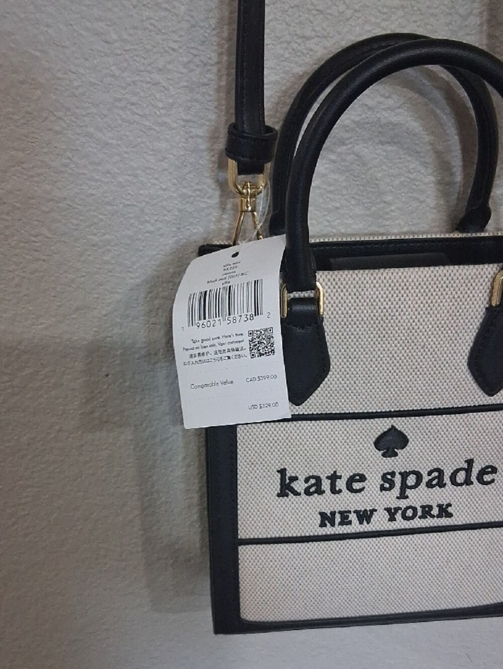 kate spade Black & Cream Canvas Mini Satchel - Picture 3 of 5